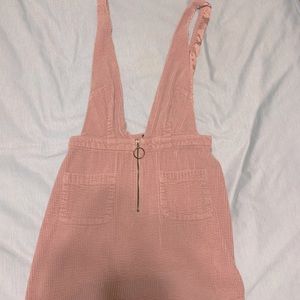 Pink Suspender Overall Skirt with Zipper